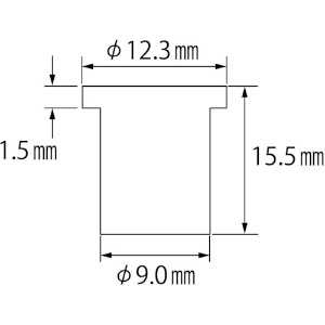 エビ ブラインドナット“エビナット”(平頭・スティール製) 板厚2.5 M6×1.0(1000個入) ブラインドナット“エビナット”(平頭・スティール製) 板厚2.5 M6×1.0(1000個入) NSD625M 画像2