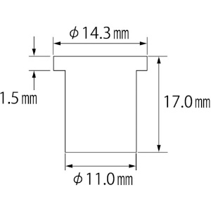 エビ ブラインドナット“エビナット”(平頭・スティール製) 板厚2.5 M8×1.25(500個入) ブラインドナット“エビナット”(平頭・スティール製) 板厚2.5 M8×1.25(500個入) NSD825M 画像2
