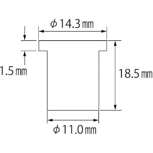 エビ ブラインドナット“エビナット”(平頭・スティール製) 板厚4.0 M8×1.25(500個入) ブラインドナット“エビナット”(平頭・スティール製) 板厚4.0 M8×1.25(500個入) NSD840M 画像2