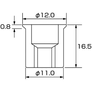 エビ ブラインドナット“エビナット”(薄頭・スティール製) 板厚3.2 M8×1.25(1000個入) ブラインドナット“エビナット”(薄頭・スティール製) 板厚3.2 M8×1.25(1000個入) NSK8M 画像2