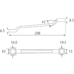 エビ 両口メガネレンチ 10X13mm 両口メガネレンチ 10X13mm OW1013 画像2