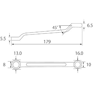エビ 両口メガネレンチ 8X10mm 両口メガネレンチ 8X10mm OW810 画像2