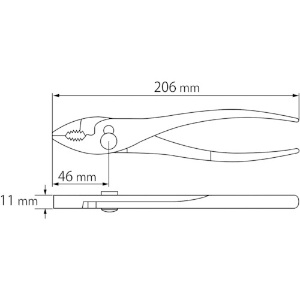 エビ バネ付プライヤー 200mm バネ付プライヤー 200mm P200S 画像2