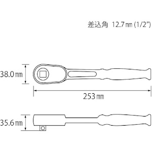 エビ ラチェットハンドル 12.7mm ラチェットハンドル 12.7mm RH4250A 画像2