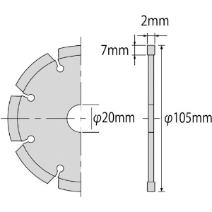 エビ ダイヤモンドカッター NEWレーザー(乾式) 105mm ダイヤモンドカッター NEWレーザー(乾式) 105mm SL105A 画像4