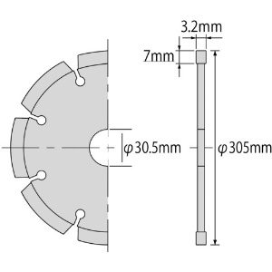 エビ ダイヤモンドカッター NEWレーザー(乾式) 305mm穴径30.5mm ダイヤモンドカッター NEWレーザー(乾式) 305mm穴径30.5mm SL305A305 画像4