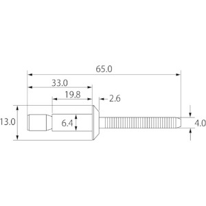 エビ 高強度ブラインドリベット Sボルト(丸頭) Φ6.4/板厚15.9mm (250本入) 高強度ブラインドリベット Sボルト(丸頭) Φ6.4/板厚15.9mm (250本入) SNS64159 画像3