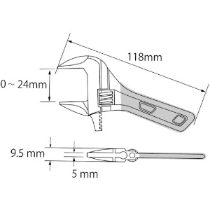 エビ ポケットモンキーレンチ グリーン 118mm ポケットモンキーレンチ グリーン 118mm UM24SG 画像2