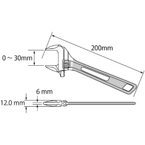 エビ ハイブリッドモンキーレンチ スケルトン バイオレット 200mm ハイブリッドモンキーレンチ スケルトン バイオレット 200mm UM30V 画像4