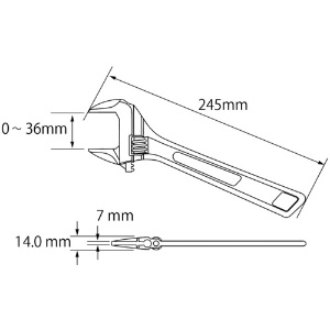 エビ ハイブリッドモンキーレンチ 245mm ハイブリッドモンキーレンチ 245mm UM36 画像5