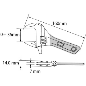 エビ ポケットモンキーレンチ ブルー 160mm ポケットモンキーレンチ ブルー 160mm UM36SB 画像4