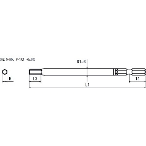近江 六角5 溝14差込 ヘキサゴンビット H5 全長70 10本入り 六角5 溝14差込 ヘキサゴンビット H5 全長70 10本入り V14XH5-70_set 画像2
