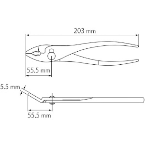 エビ ベントノーズプライヤー 200mm VP200 ベントノーズプライヤー 200mm VP200 VP200 画像2