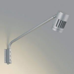 コイズミ照明 LED一体型エクステリアスポットライト 防雨型 ロングアームタイプ 2500lmクラス HID50W相当 配光角15° 非調光 電球色 シルバー XU44243L
