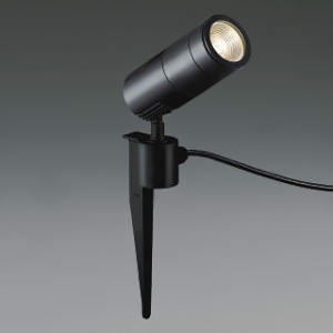 コイズミ照明 LED一体型エクステリアスポットライト 防雨型 スパイクタイプ 1000lmクラス JR12V50W相当 配光角15° 調光 電球色 黒 XU49177L