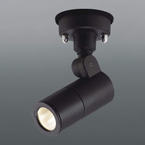 コイズミ照明 LED一体型エクステリアスポットライト 防雨型 フランジタイプ 400lmクラス JDR65W相当 非調光 配光角15° 電球色 黒 XU48075L