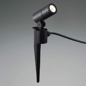 コイズミ照明 LED一体型エクステリアスポットライト 防雨型 スパイクタイプ 400lmクラス JDR65W相当 非調光 配光角15° 電球色 黒 XU48095L