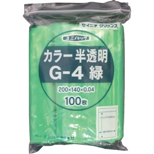 セイニチ 「ユニパック」 G-4 緑 200×140×0.04 100枚入 G-4-CG