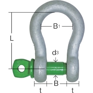 大洋 グリーンピンスタンダードシャックル バウ・捻込 2t グリーンピンスタンダードシャックル バウ・捻込 2t GPB-2T 画像2