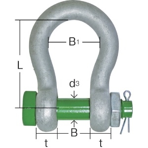 大洋 グリーンピンスタンダードシャックル バウ・ボルトナット 6.5t グリーンピンスタンダードシャックル バウ・ボルトナット 6.5t GPBB-6.5T 画像2
