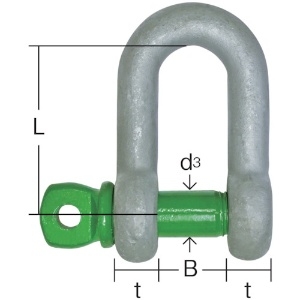 大洋 グリーンピンスタンダードシャックル ストレート・捻込 1.5t グリーンピンスタンダードシャックル ストレート・捻込 1.5t GPS-1.5T 画像2