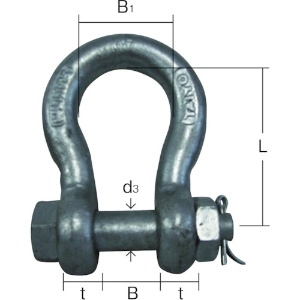大洋 JISシャックル M級 ドブ BB-22 JISシャックル M級 ドブ BB-22 JBB22G 画像2