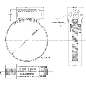 JUBILEE ホースクリップ 締付径 13-20mm (10個入) ホースクリップ 締付径 13-20mm (10個入) JBL-00MS 画像3