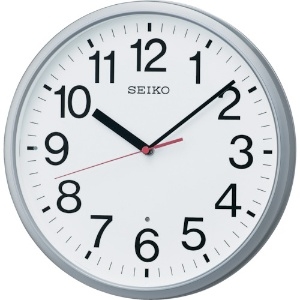 SEIKO 電波掛時計 直径305×45 P枠 銀色メタリック KX230S