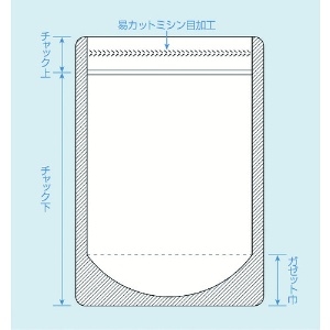 セイニチ 「ラミジップ」簡単開封ナイロンタイプ 100×80+25 50枚入 「ラミジップ」簡単開封ナイロンタイプ 100×80+25 50枚入 MY-8 画像2