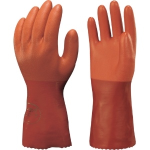 ショーワ 塩化ビニール手袋 No620ニューロングビニローブ オレンジ Lサイズ NO620-L