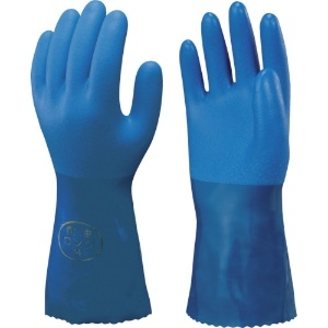 ショーワ 塩化ビニール手袋 まとめ買い 簡易包装耐油ロングビニローブ 1Pk(袋)10双 ブルー Lサイズ NO660-L10P