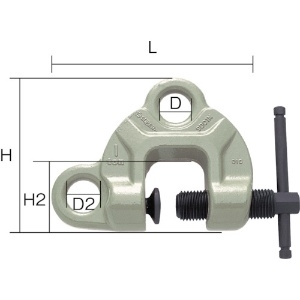 スーパー スクリューカムクランプ(ダブル・アイ型)容量:1.5ton クランプ範囲10〜50mm スクリューカムクランプ(ダブル・アイ型)容量:1.5ton クランプ範囲10〜50mm SDC1.5WN 画像2