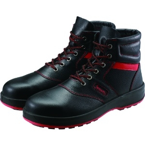 シモン 安全靴 編上靴 SL22-R黒/赤 23.5cm SL22R-23.5