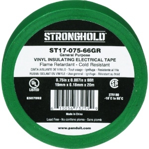 ストロングホールド StrongHoldビニールテープ 一般用途用 緑 幅19.1mm 長さ20m ST17-075-66GR ST17-075-66GR