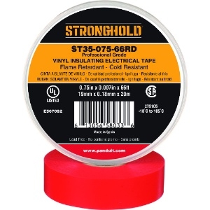 ストロングホールド StrongHoldビニールテープ 耐熱・耐寒・難燃 プロ仕様グレード 赤 幅19.1mm 長さ20m ST35-075-66RD ST35-075-66RD