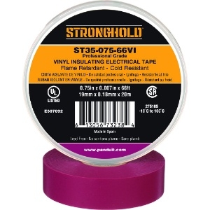 ストロングホールド StrongHoldビニールテープ 耐熱・耐寒・難燃 プロ仕様グレード 紫 幅19.1mm 長さ20m ST35-075-66VI ST35-075-66VI