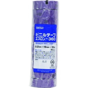 積水 エスロンテープ#360 19×10 紫 エスロンテープ#360 19×10 紫 V360E1N 画像2