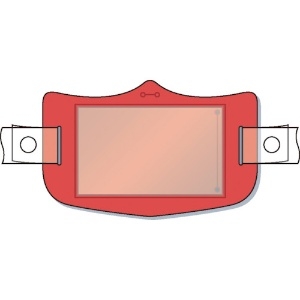 つくし e帽章 透明ポケット付き 赤 ヘルメット用樹脂バンド付 WE-124H
