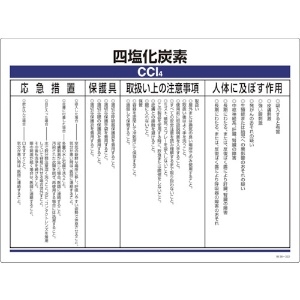 緑十字 特定化学物質標識 四塩化炭素 エンビ 450×600 035322