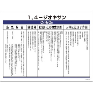 緑十字 特定化学物質標識 14-ジオキサン エンビ 450×600 035323