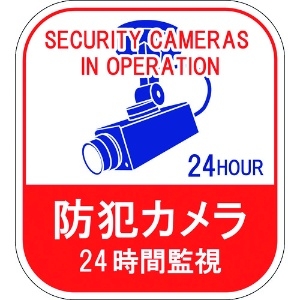 緑十字 ステッカー標識 防犯カメラ・24時間監視 貼127 100×90mm 5枚組 エンビ 047127