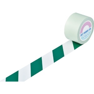 緑十字 ガードテープ(ラインテープ) 白/緑(トラ柄) GT-752WG 75mm幅×20m ガードテープ(ラインテープ) 白/緑(トラ柄) GT-752WG 75mm幅×20m 148124