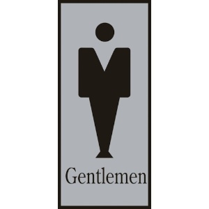 緑十字 トイレプレート(男性用) Gentlemen トイレ-340-1 200×80mm アクリル 206051