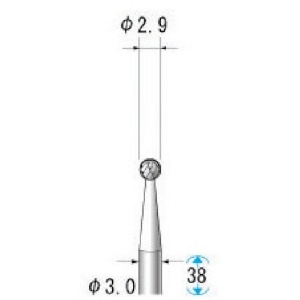 ナカニシ 超硬アロイカッター 球(オール超硬) 刃径3.0mm 刃長2.8mm 24611