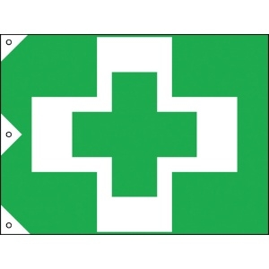 緑十字 安全衛生旗 900×1350mm 布製 250012