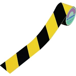緑十字 反射トラテープ(ラインテープ) 黄/黒 TR3-B 45mm幅×10m 屋内用 256302
