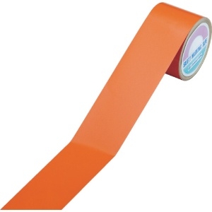 緑十字 ラインテープ(反射) オレンジ 反射-50YR 50mm幅×10m 屋内用 ポリエステル 265015