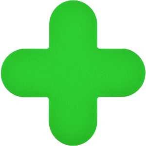緑十字 路面表示ステッカー 十字型 緑 QCC-G 150×150mm 10枚組 PVC 路面表示ステッカー 十字型 緑 QCC-G 150×150mm 10枚組 PVC 403031