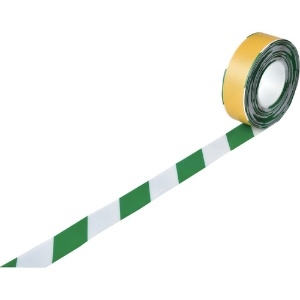 緑十字 高耐久ラインテープ 白/緑 JU-510WG 50mm幅×10m 両端テーパー構造 屋内用 403079