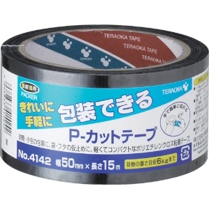 TERAOKA P-カットテープ NO.4142 50mm×15M 黒 P-カットテープ NO.4142 50mm×15M 黒 4142